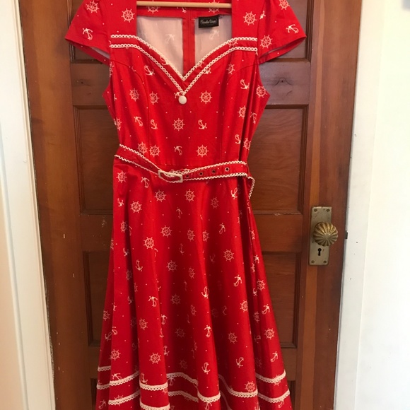 Voodoo Vixen Red Belted Dress - Picture 12 of 13